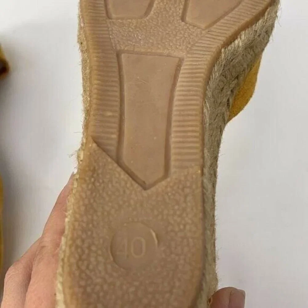 Jeffrey Campbell Sandals Wedge Heels Yellow Suede Espadrille EU 40 Size 10 9.5